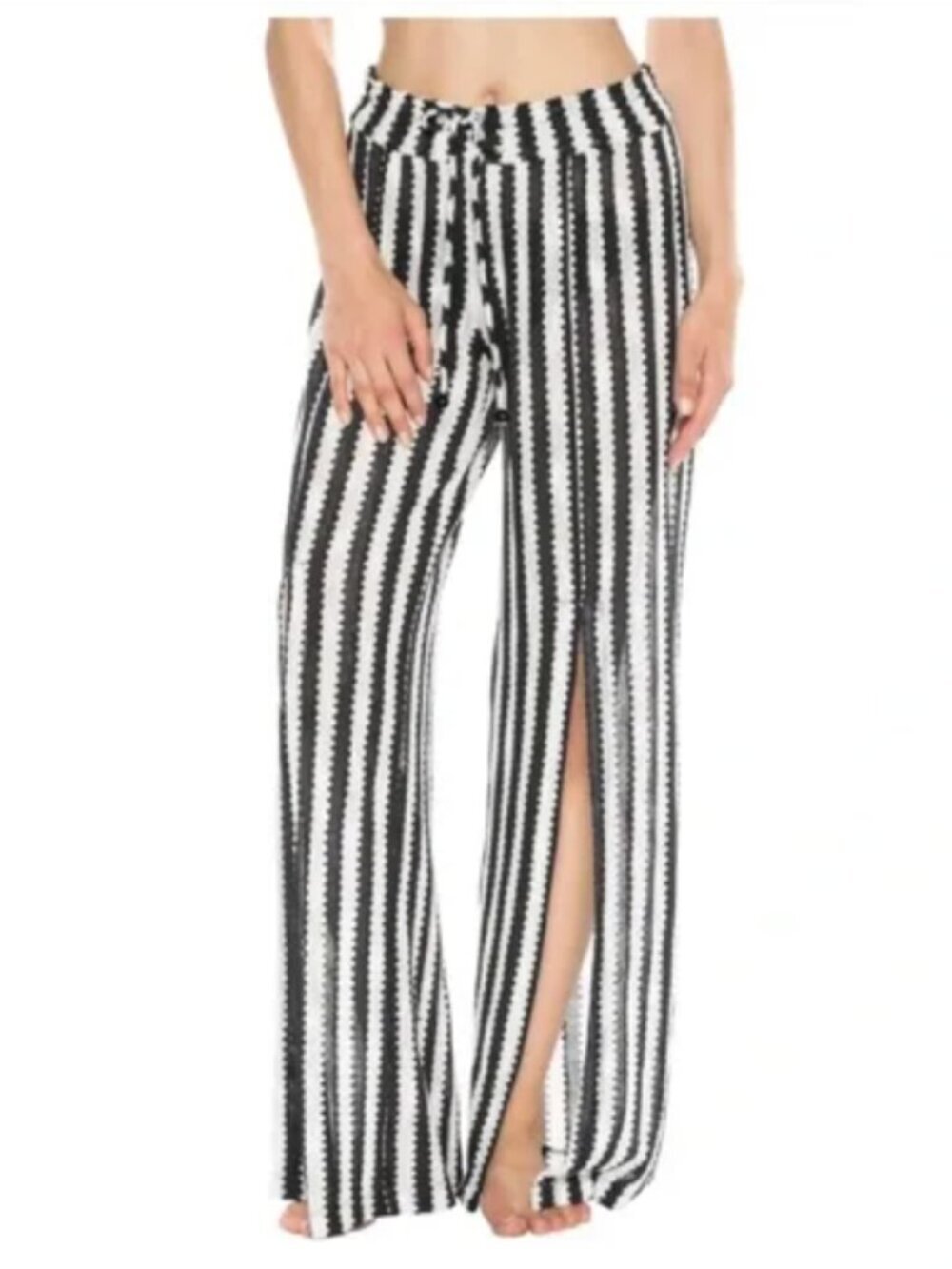 Boutique Isabella Rose Ships Ahoy Black & White Stripe Cover Up Pants S